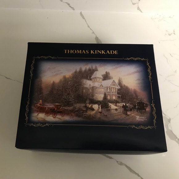 Thomas Kinkade 4 Glass Christmas Luminary Ornaments “Light up the Season” - Picture 6 of 8